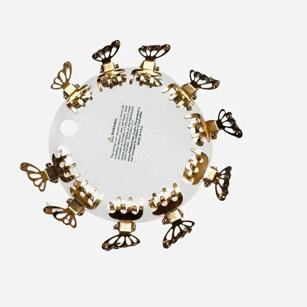 Y2K Rhinestone Mini Butterfly Gold Clips 10 CT prom wedding